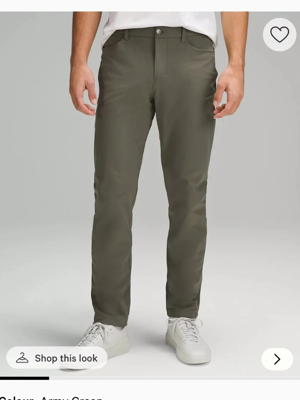 Lululemon ABC Warpstreme Men's Olive Green Stretch Pants